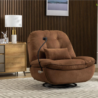 Oversized Electric Recliner Chair 360 Swivel Rocking Glider Rocker & Smart Theater Seating