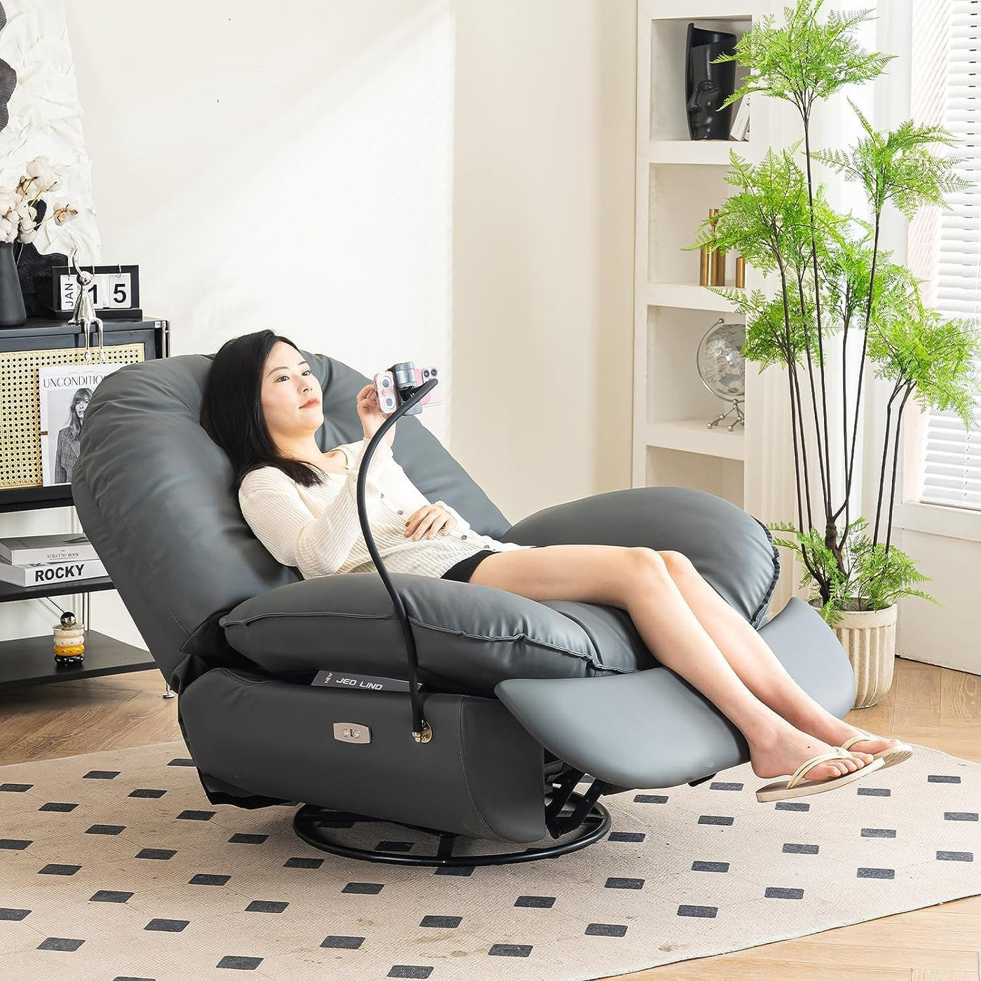 Oversized Electric Recliner Chair 360 Swivel Rocking Glider Rocker & Smart Theater Seating