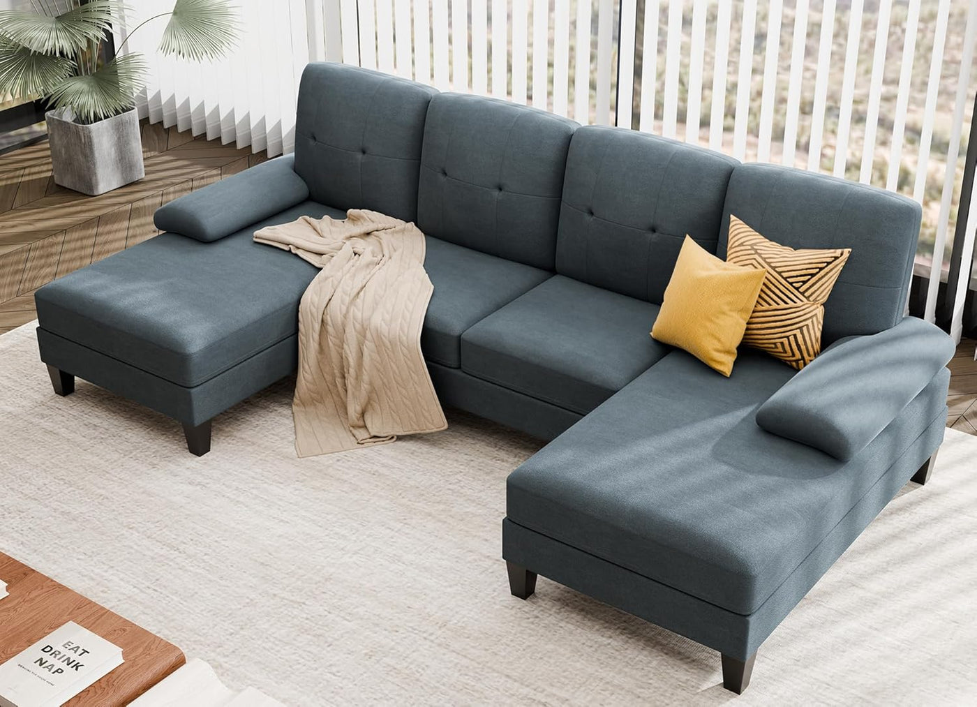 4 Seat U-Shaped Sectional Sofa