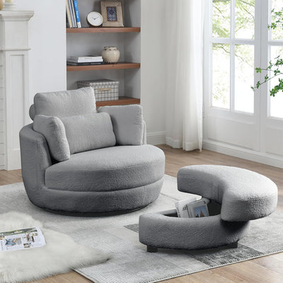 Modern Accent Round Loveseat Circle Swivel Barrel Chair