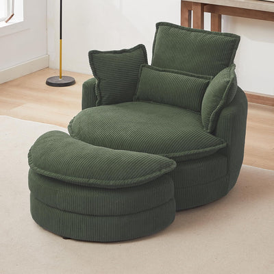 Modern Accent Round Loveseat Circle Swivel Barrel Chair