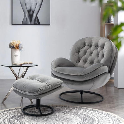 Swivel Accent Chair With Ottoman