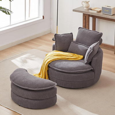 Modern Accent Round Loveseat Circle Swivel Barrel Chair