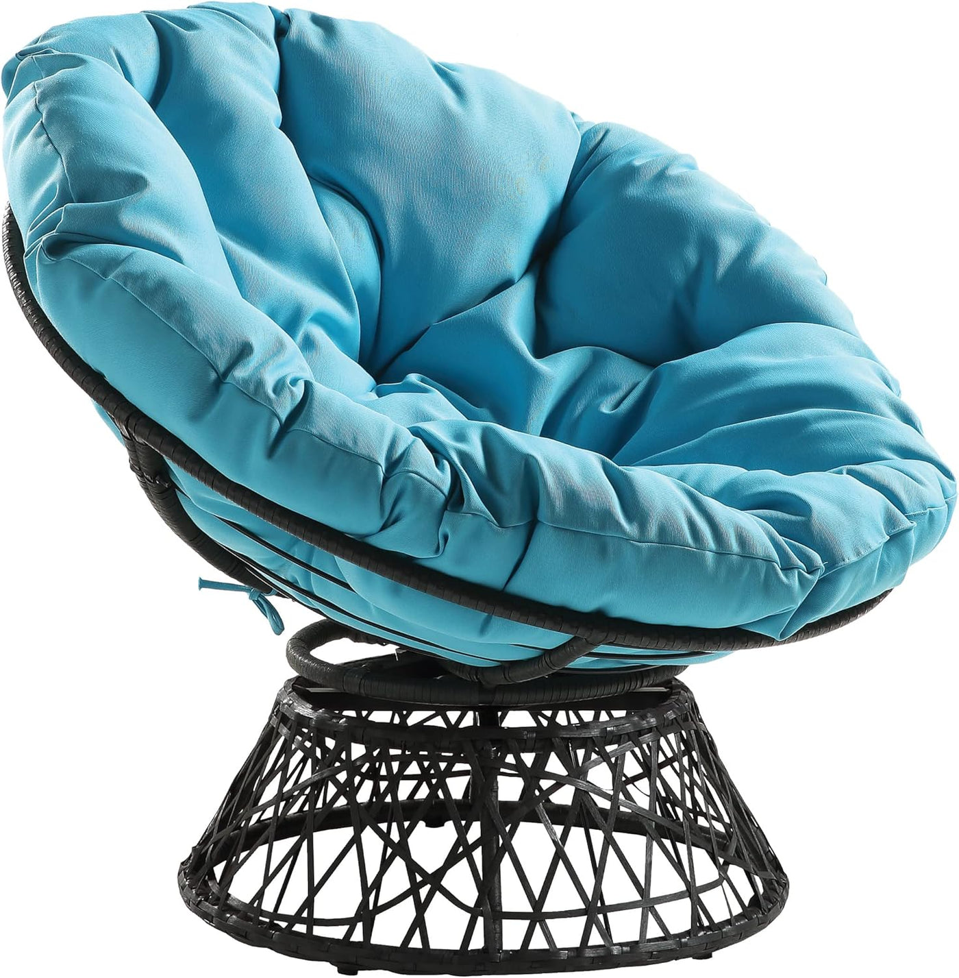 Wicker Papasan Chair with 360-Degree Swivel