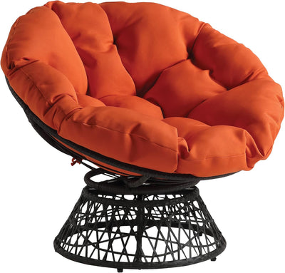 Wicker Papasan Chair with 360-Degree Swivel