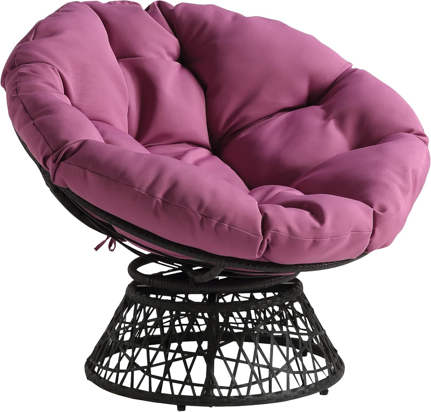 Wicker Papasan Chair with 360-Degree Swivel