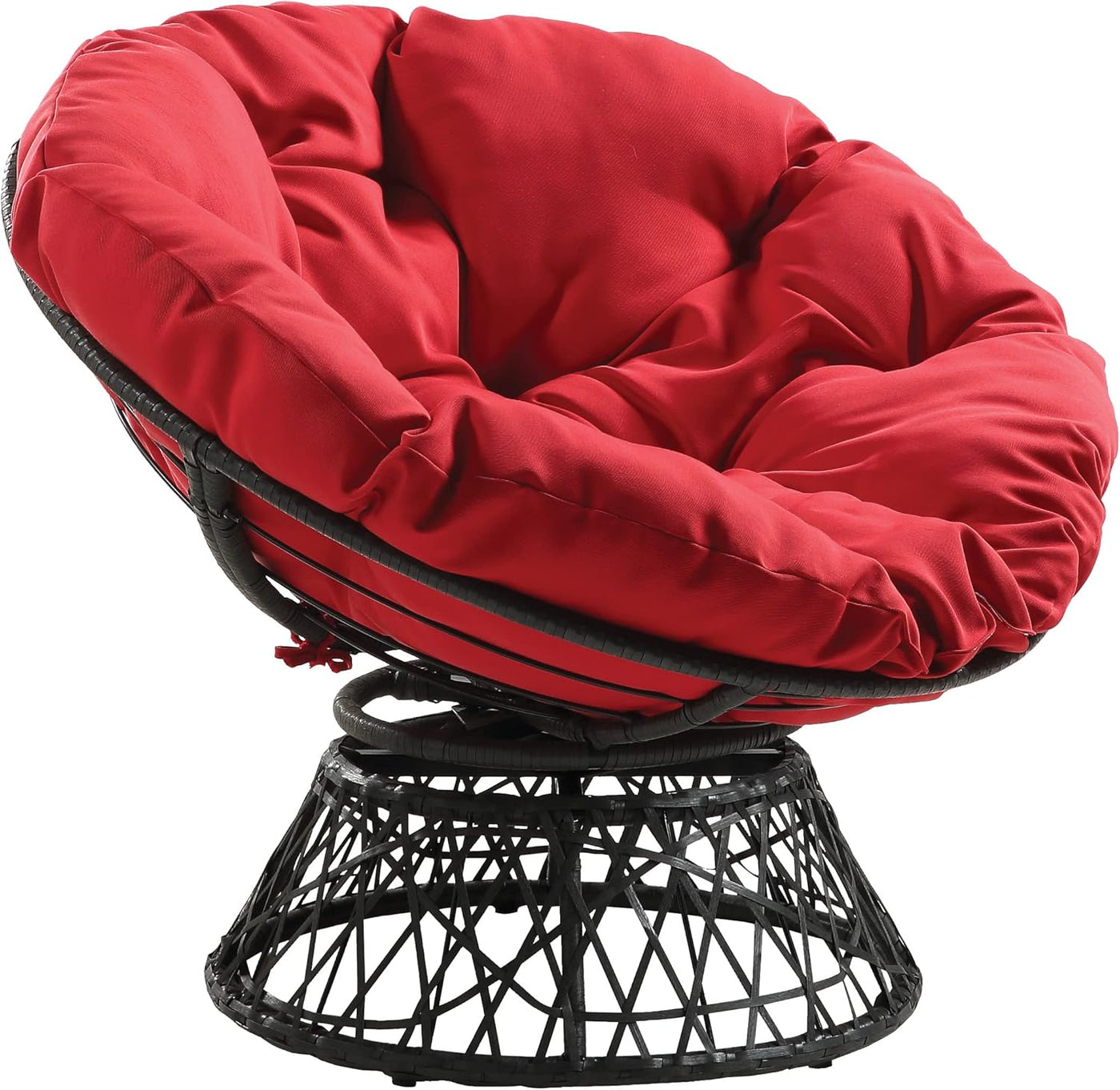 Wicker Papasan Chair with 360-Degree Swivel