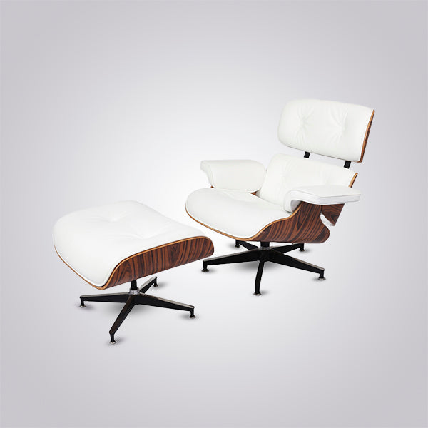 Premium Mid Century Modern Iconic Lounge Chair & Ottoman Set