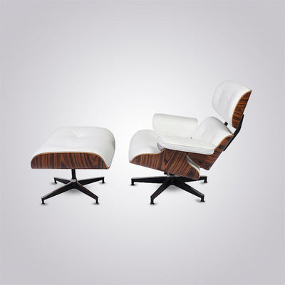 Premium Mid Century Modern Iconic Lounge Chair & Ottoman Set