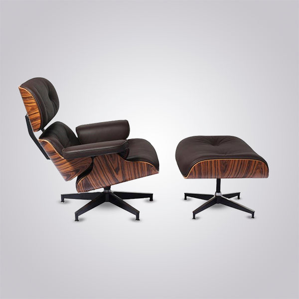 Premium Mid Century Modern Iconic Lounge Chair & Ottoman Set