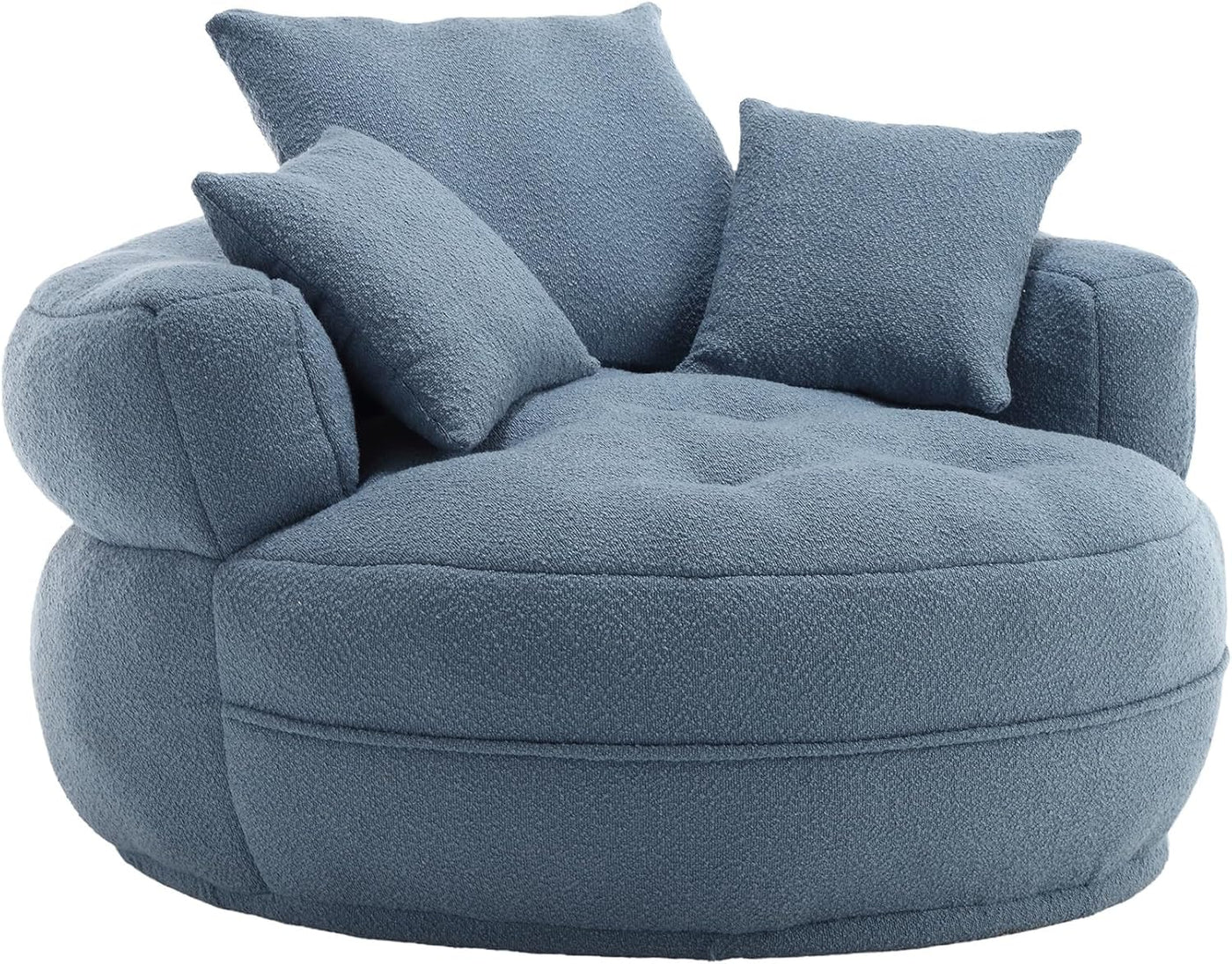 Oversized Round Lazy Sofa with 3 Pillows