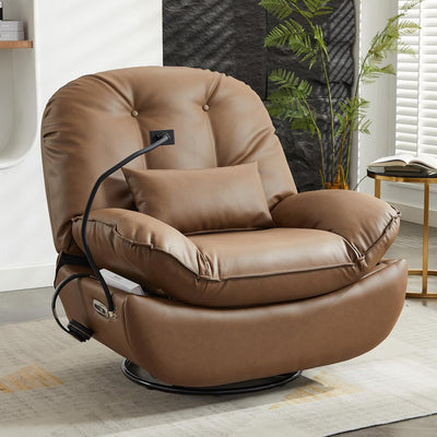 Oversized Electric Recliner Chair 360 Swivel Rocking Glider Rocker & Smart Theater Seating