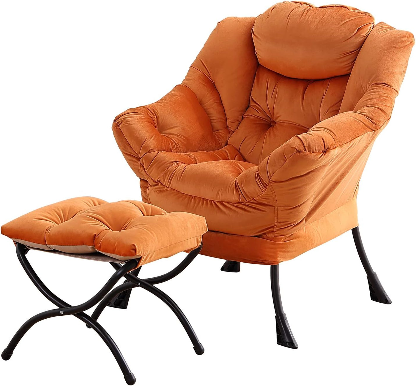 Lazy Chair with Ottoman, Modern Large Accent Lounge Chair, Leisure Sofa Armchair with Ottoman