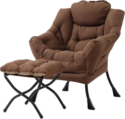 Lazy Chair with Ottoman, Modern Large Accent Lounge Chair, Leisure Sofa Armchair with Ottoman