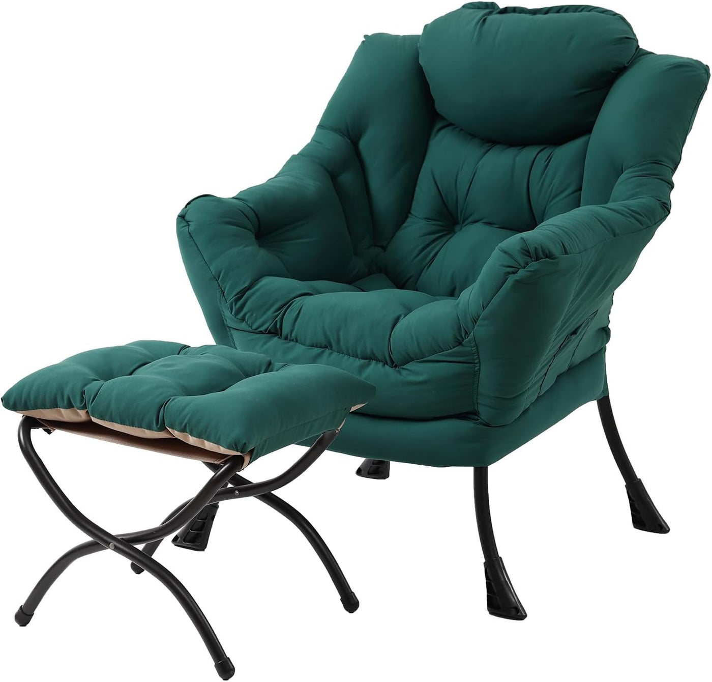 Lazy Chair with Ottoman, Modern Large Accent Lounge Chair, Leisure Sofa Armchair with Ottoman