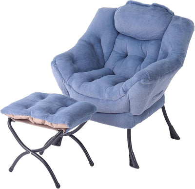 Lazy Chair with Ottoman, Modern Large Accent Lounge Chair, Leisure Sofa Armchair with Ottoman