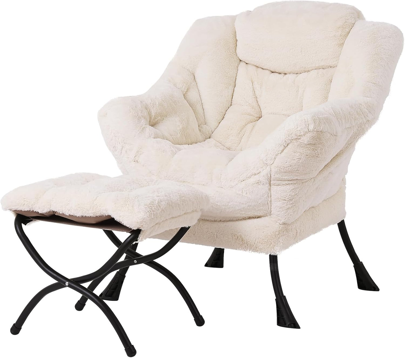 Lazy Chair with Ottoman, Modern Large Accent Lounge Chair, Leisure Sofa Armchair with Ottoman