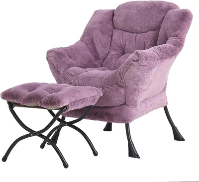 Lazy Chair with Ottoman, Modern Large Accent Lounge Chair, Leisure Sofa Armchair with Ottoman