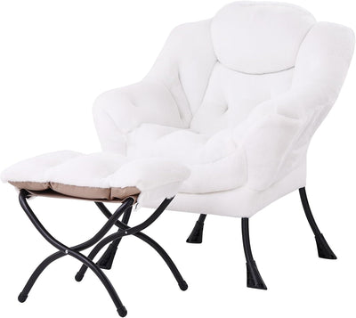 Lazy Chair with Ottoman, Modern Large Accent Lounge Chair, Leisure Sofa Armchair with Ottoman