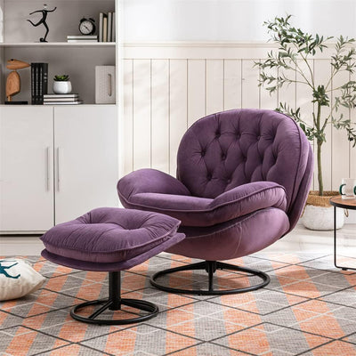 Swivel Accent Chair With Ottoman