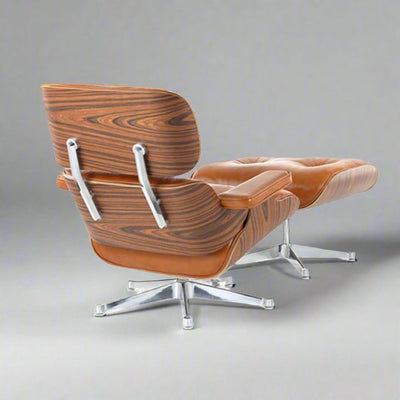 Premium Mid Century Modern Iconic Lounge Chair & Ottoman Set