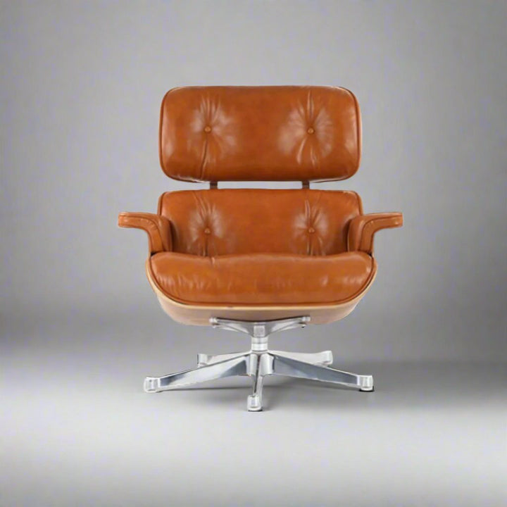 Premium Mid Century Modern Iconic Lounge Chair & Ottoman Set