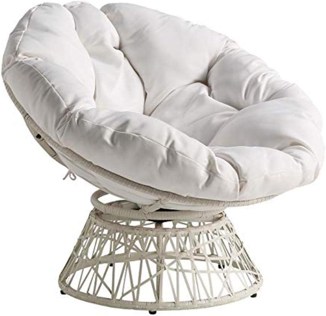 Wicker Papasan Chair with 360-Degree Swivel