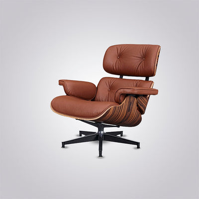 Premium Mid Century Modern Iconic Lounge Chair & Ottoman Set