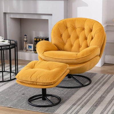 Swivel Accent Chair With Ottoman