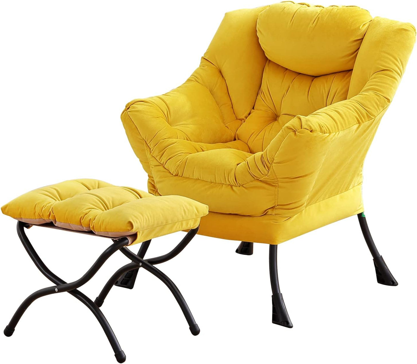 Lazy Chair with Ottoman, Modern Large Accent Lounge Chair, Leisure Sofa Armchair with Ottoman